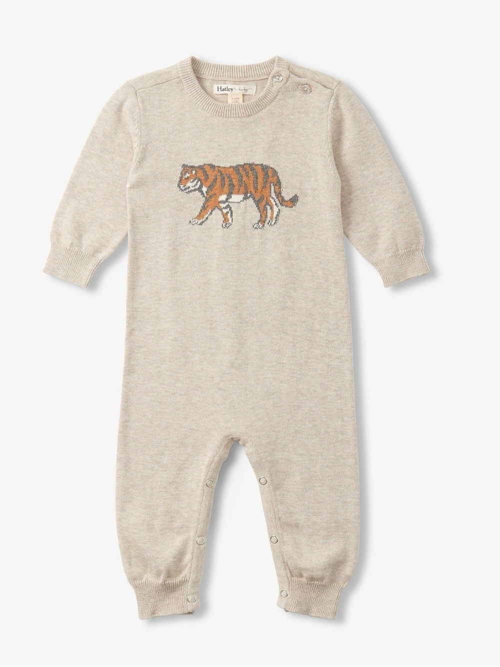 Hatley Baby Tiger Knit Romper 12-18M Beige NWT